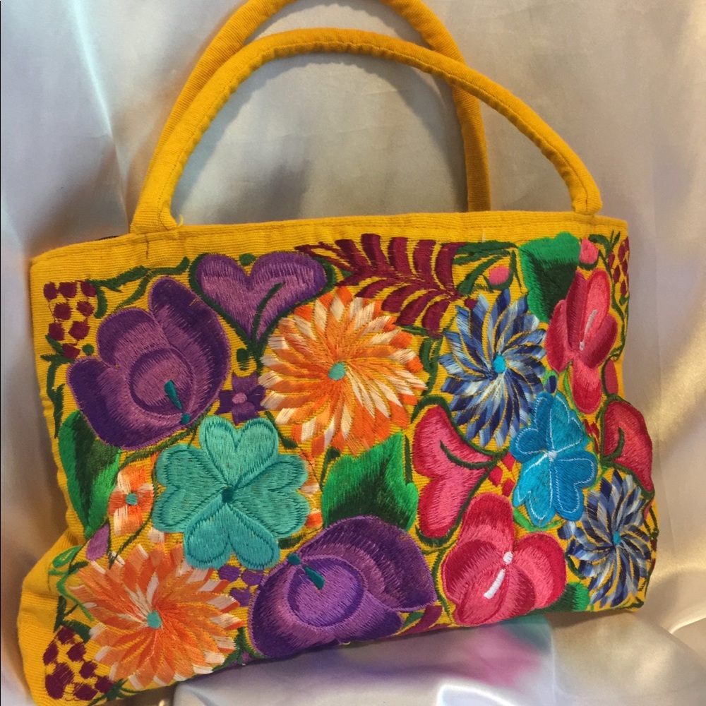 New Handmade Bohemian Floral Embroidered Handbag